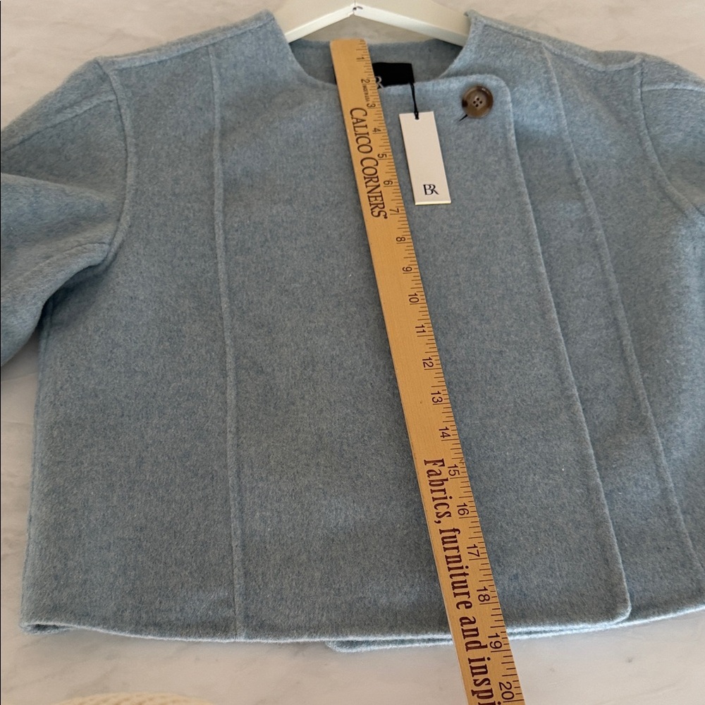 Banana Republic Wool cropped boxy jacket in Sea Glass Heather Blue. NWT fits XS* - Picture 11 of 13
